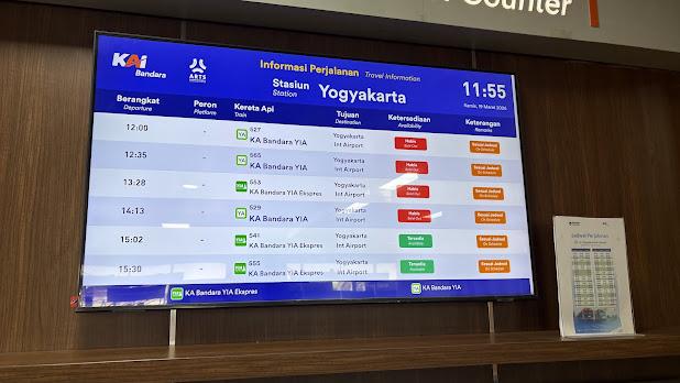 ジョグジャカルタ空港鉄道の切符