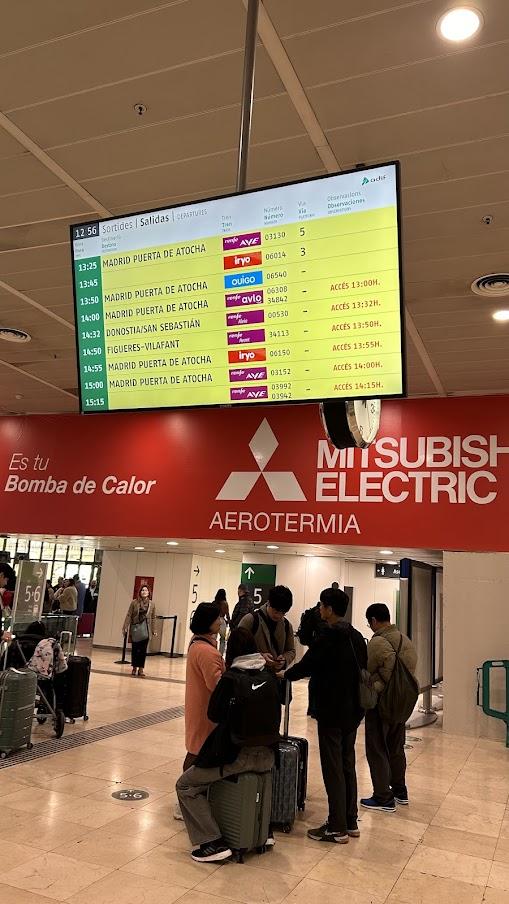 Electronic Signboard at Sants Station in Barcelona